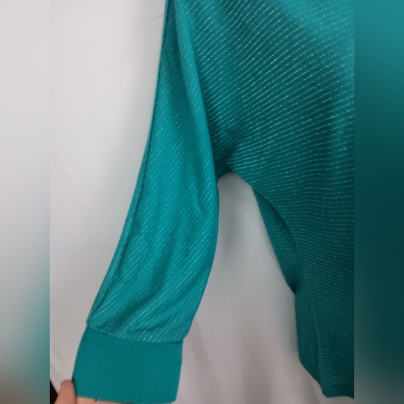 AEROPOSTALE Teal And Silver Shimmering Shirt(#1,262) - Picture 3 of 6